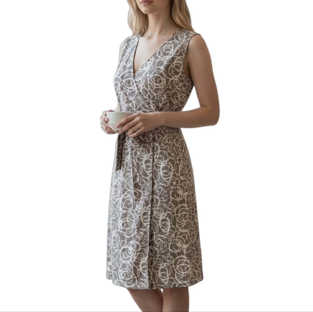 Garnet Hill Silk Wrap Sleeveless Dress. Sz.8